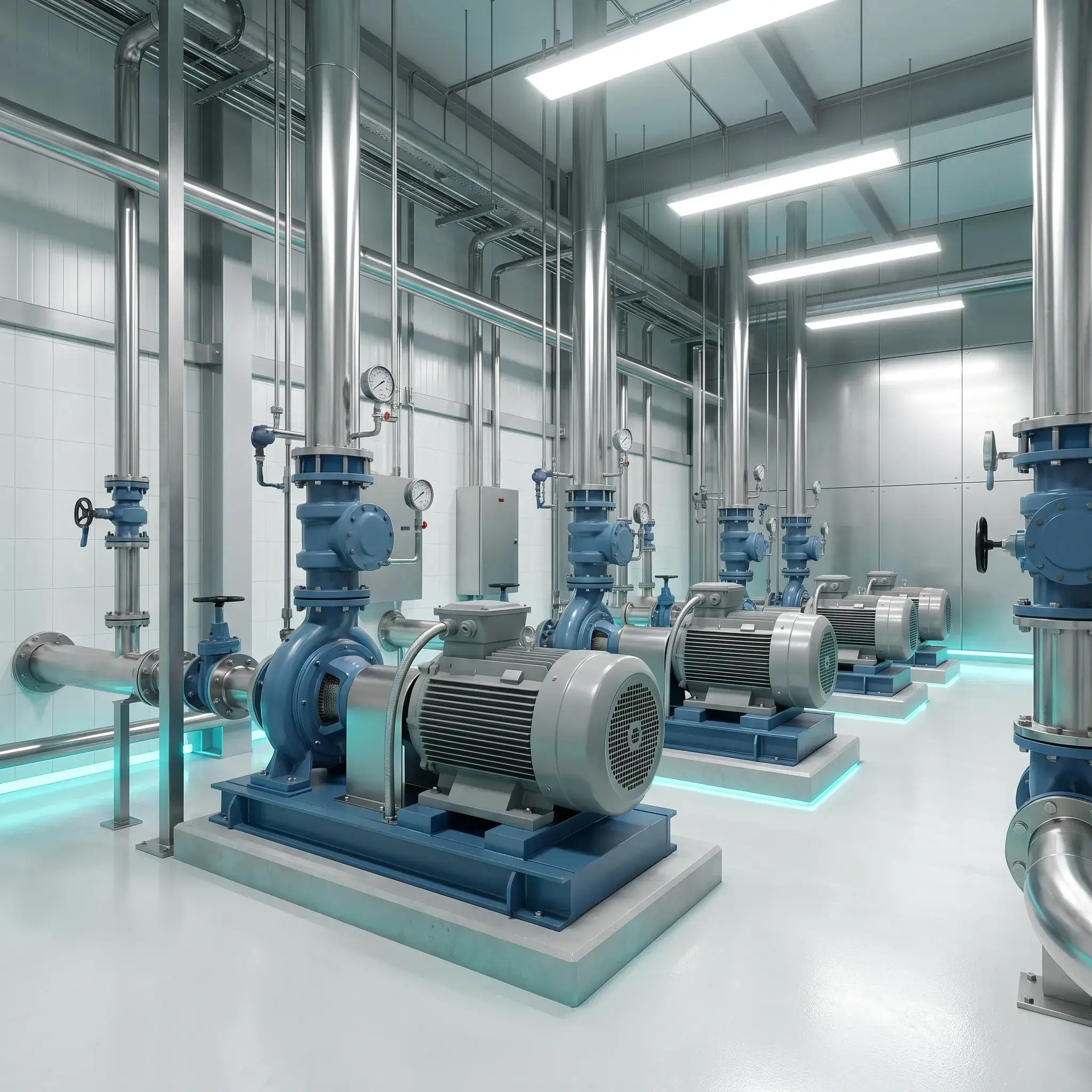 Electromechanical equipment in a plant room